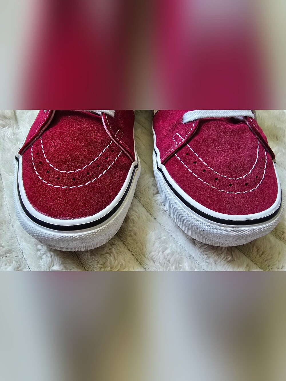 Vans Sk8-Hi Maroon Pink Magenta High Top Skate Shoes Womens Size 9.5 - Picture 2 of 10